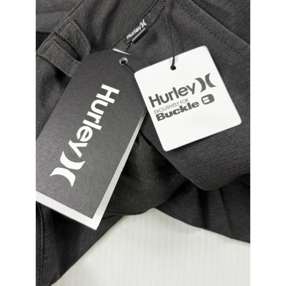 Hurley Shorts Mens 33 Phantom Static Walkshorts Black Grey Stretch Gorpcore